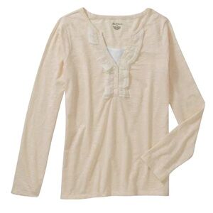 Jason Maxwell Long Sleeve Ruffled V-Neck Top